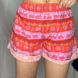 Free people orange/red/purple cotton boxer‎ shorts with polar bear print size S